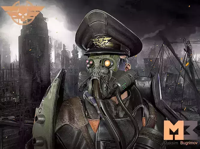 Dystopia General  Low-poly 3D model