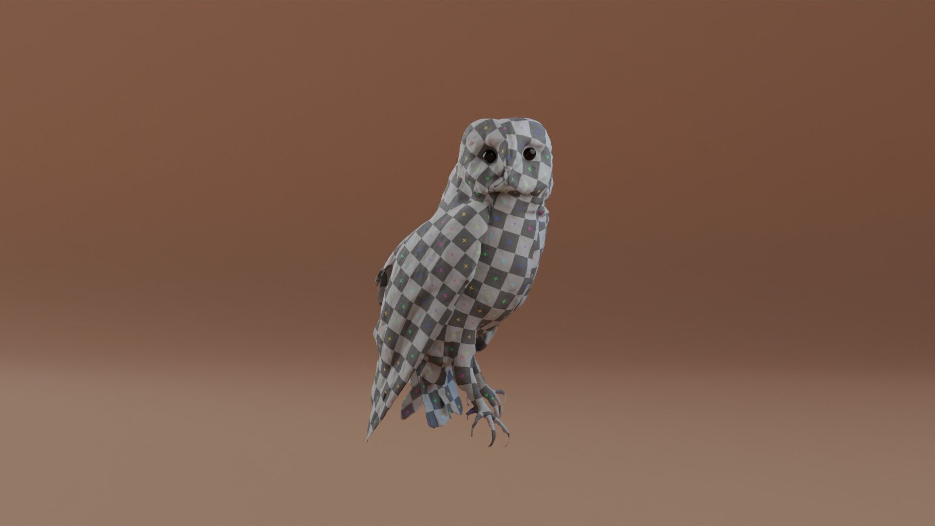 Photorealistic Barn Owl Low-poly 3D model_3