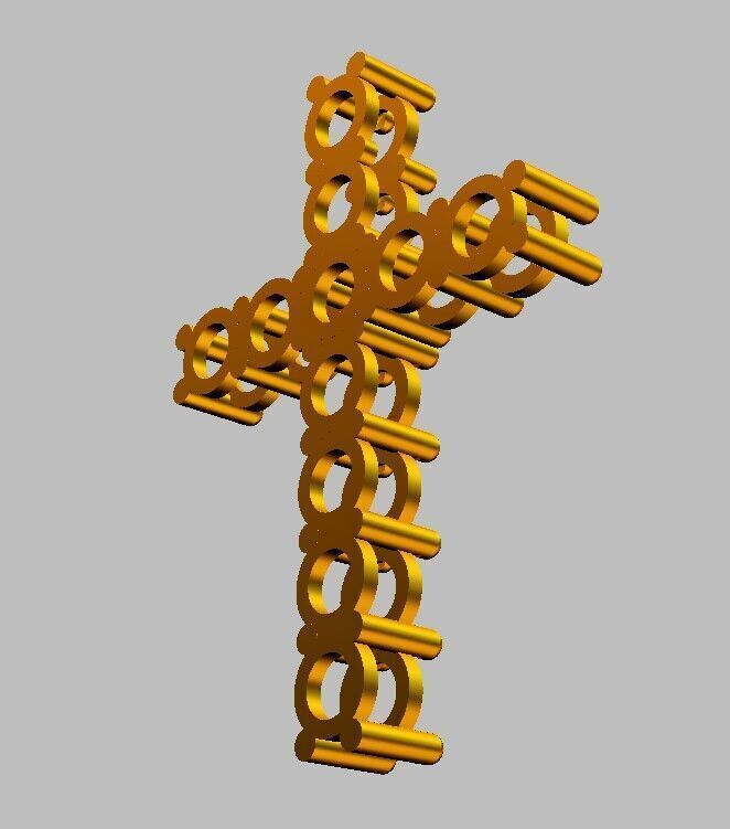 5mm Gemstone Cross Pendant 3D print model_10