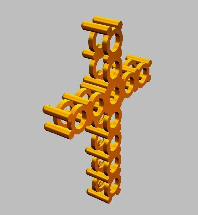 5mm Gemstone Cross Pendant 3D print model_11