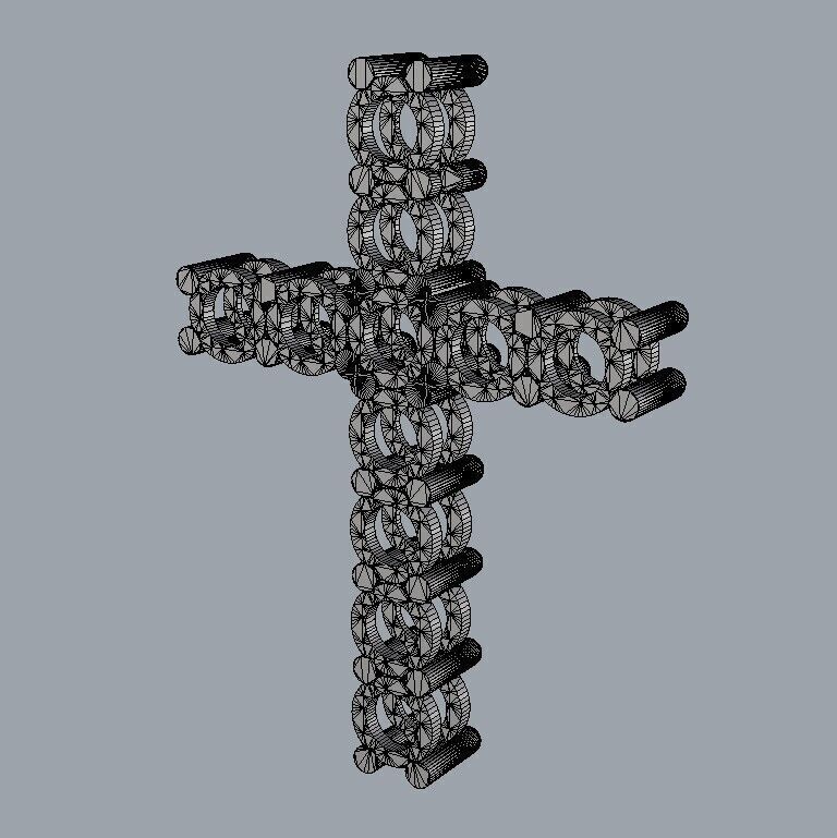 5mm Gemstone Cross Pendant 3D print model_22