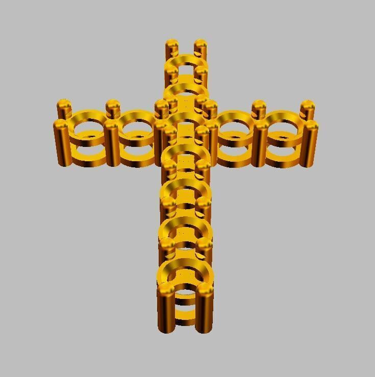 5mm Gemstone Cross Pendant 3D print model_8