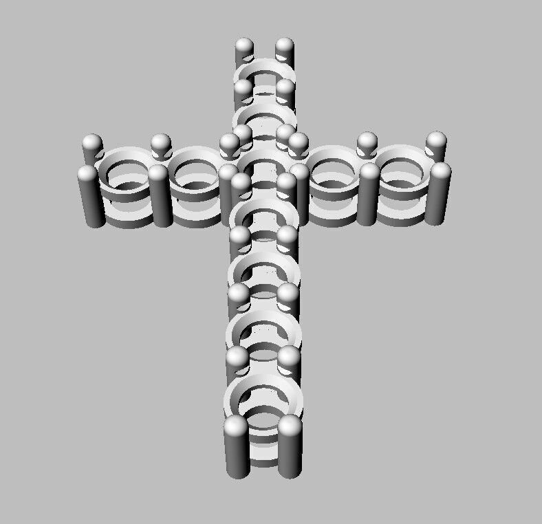 5mm Gemstone Cross Pendant 3D print model_15