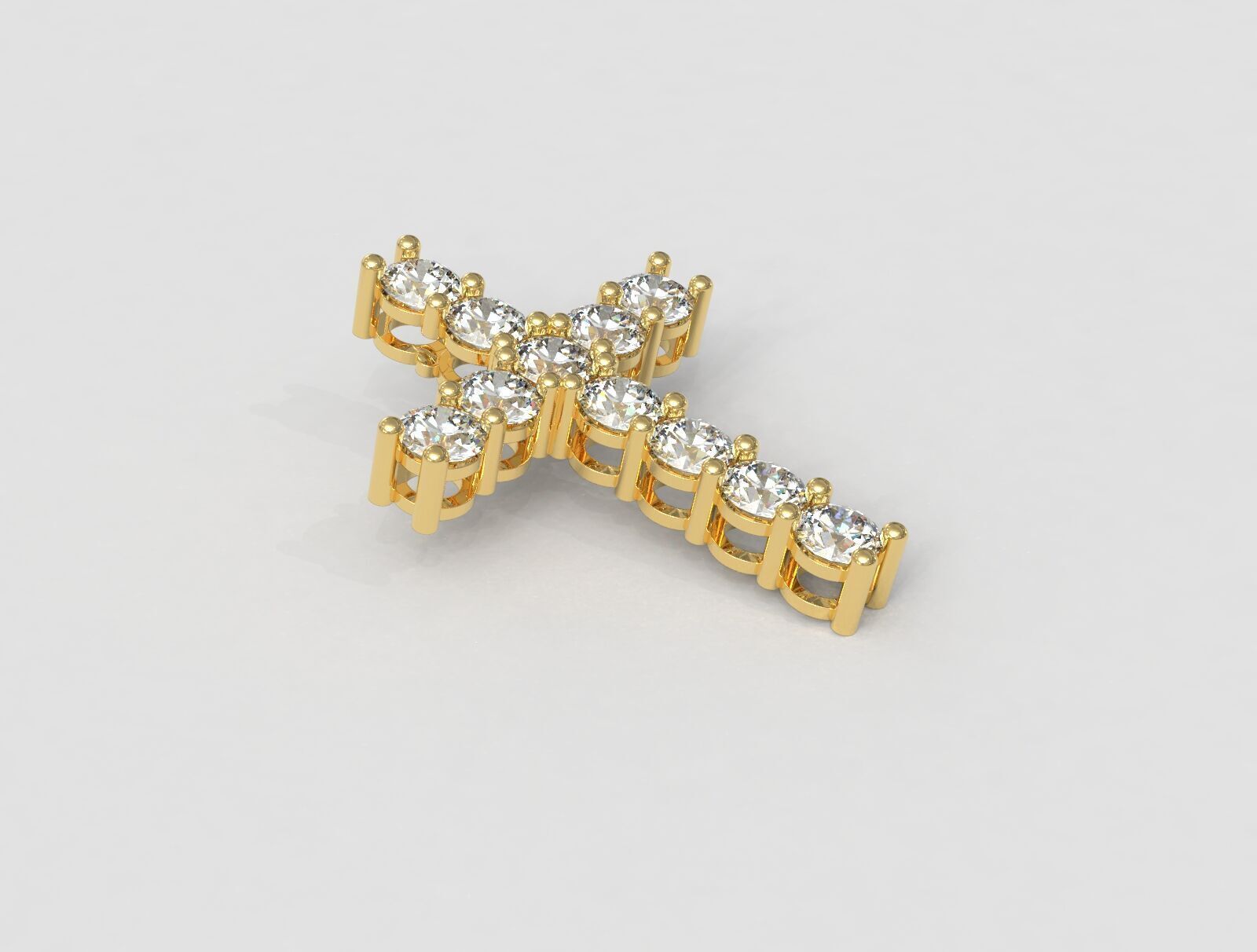 5mm Gemstone Cross Pendant 3D print model_2