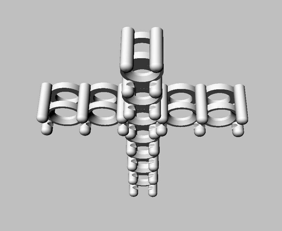 5mm Gemstone Cross Pendant 3D print model_14