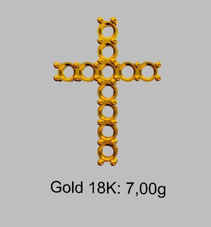 5mm Gemstone Cross Pendant 3D print model_4