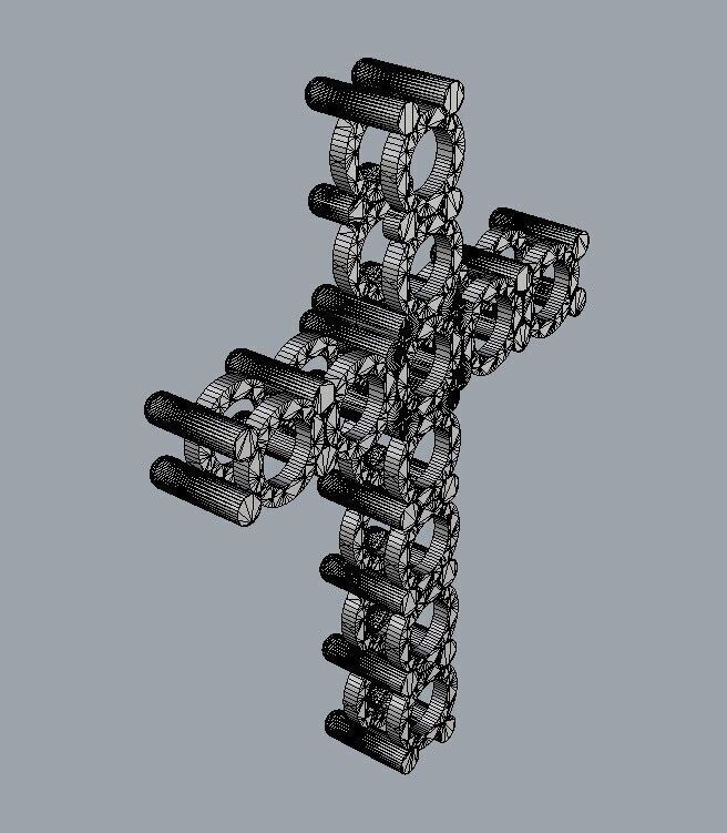 5mm Gemstone Cross Pendant 3D print model_23