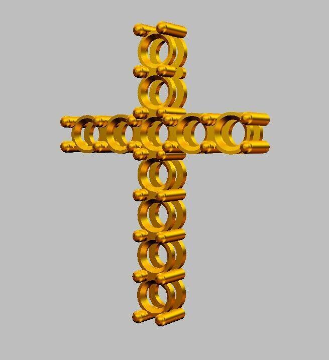 5mm Gemstone Cross Pendant 3D print model_7