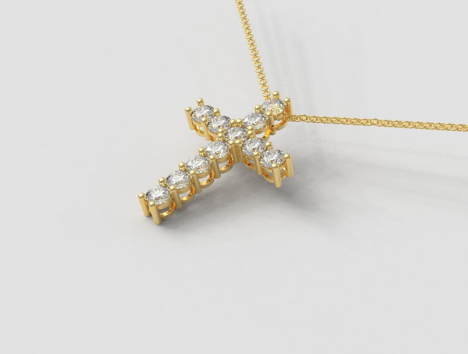 5mm Gemstone Cross Pendant 3D print model_1