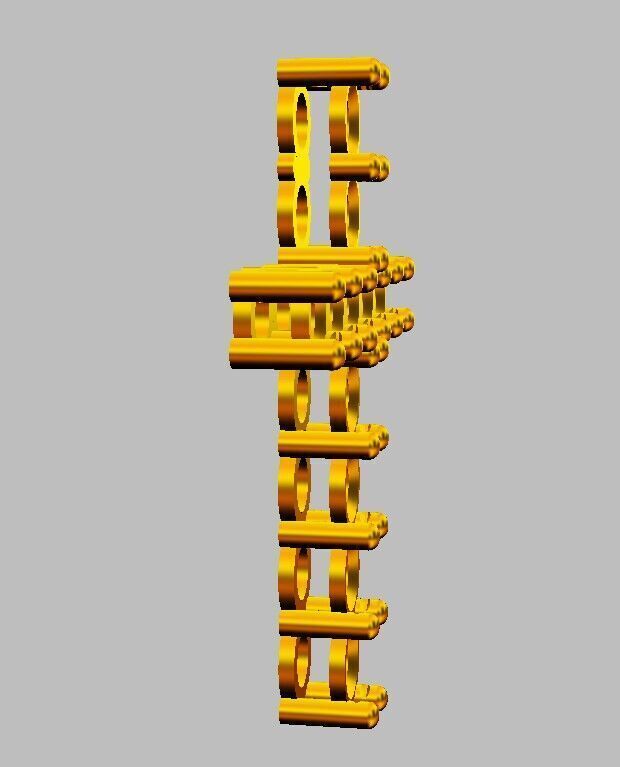 5mm Gemstone Cross Pendant 3D print model_9