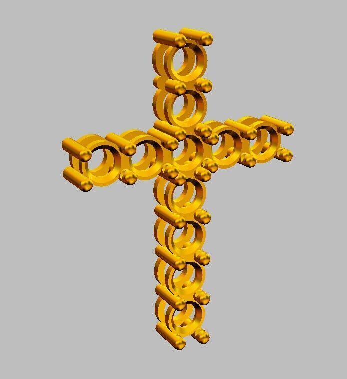 5mm Gemstone Cross Pendant 3D print model_5