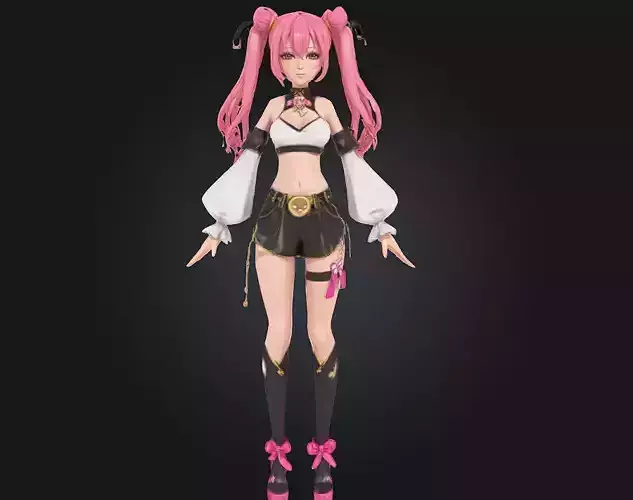 Anime Character with Pink Hair