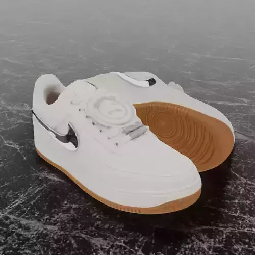 TRAVIS SCOTT X NIKE AIR FORCE 1 LOW SAIL 3D SHOES Low-poly 3D model