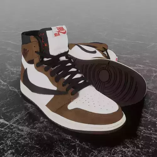 TRAVIS SCOTT X NIKE AIR JORDAN 1 HIGH 3D SHOES