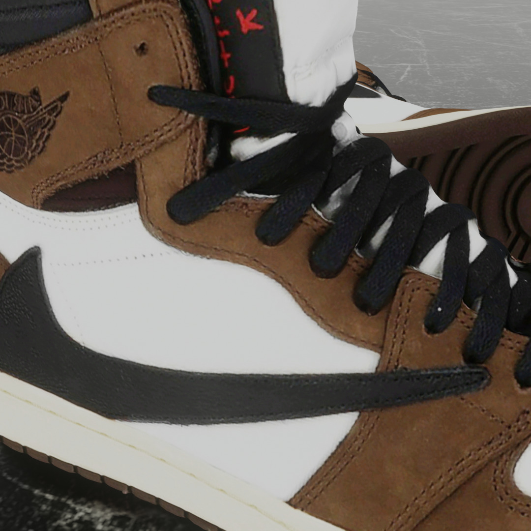 TRAVIS SCOTT X NIKE AIR JORDAN 1 HIGH 3D SHOES Low-poly 3D model_10