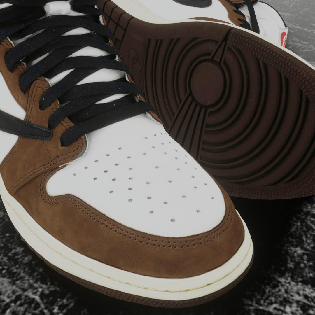 TRAVIS SCOTT X NIKE AIR JORDAN 1 HIGH 3D SHOES Low-poly 3D model_13