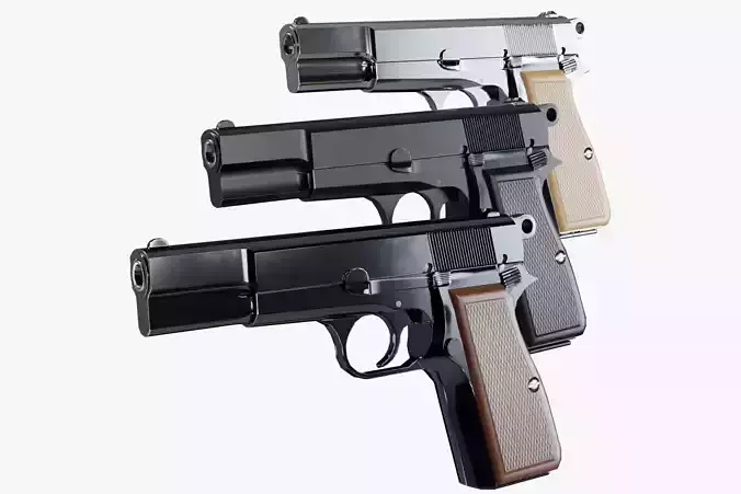 Hi-Power Pistol - Rigged