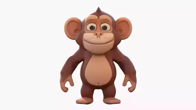 Cartoon Ape Monkey  Low-poly 3D model