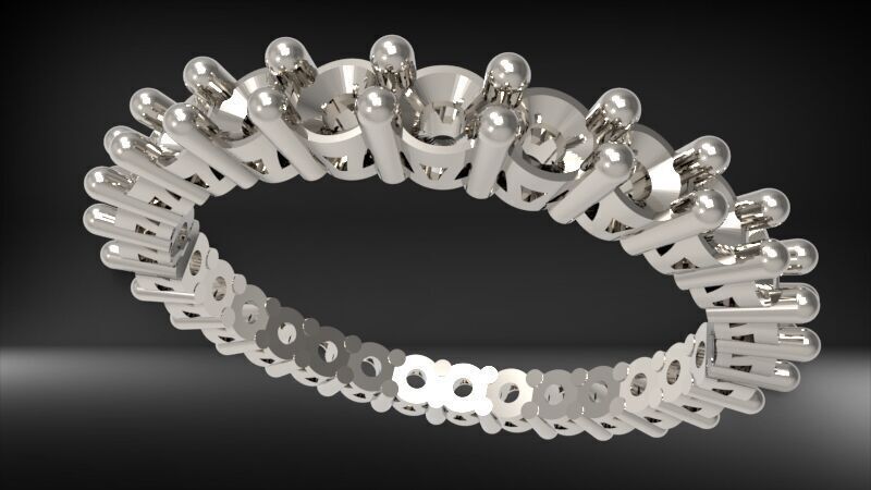 Prong Set Eternity Wedding Band 3D print model_14