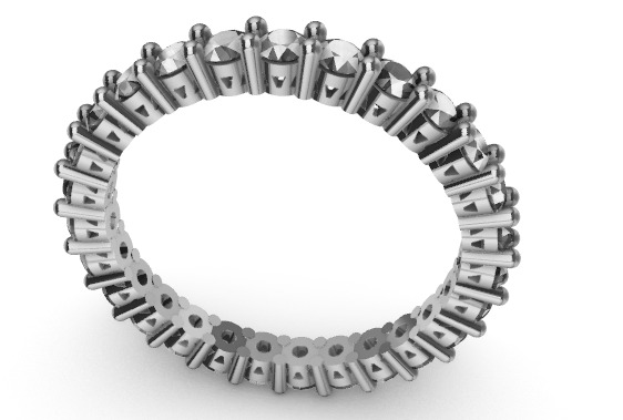Prong Set Eternity Wedding Band 3D print model_5
