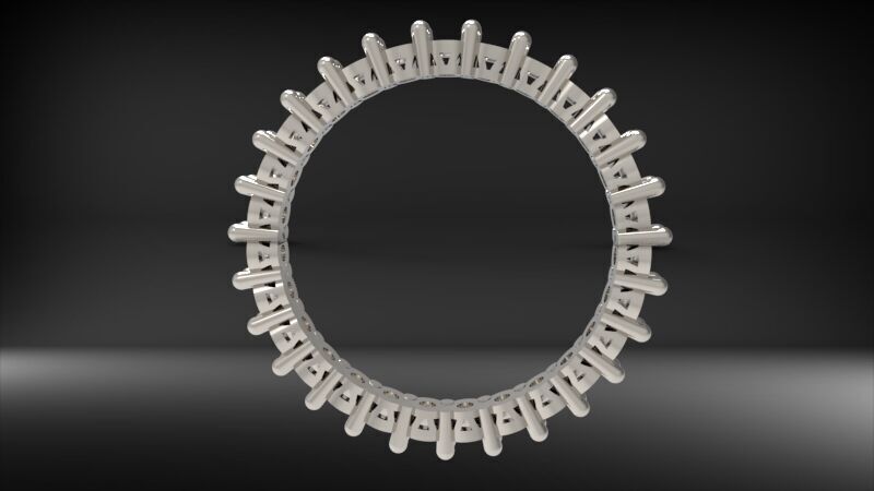 Prong Set Eternity Wedding Band 3D print model_11