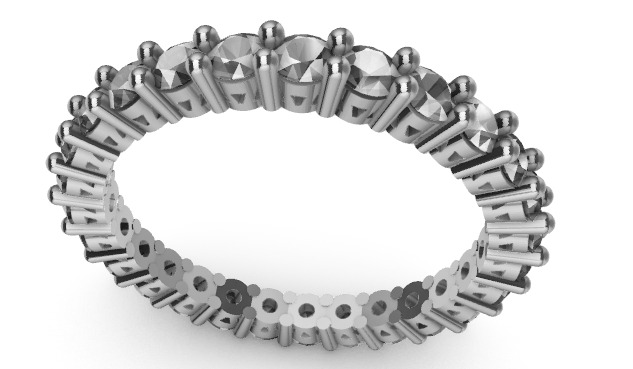 Prong Set Eternity Wedding Band 3D print model_4