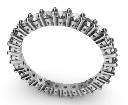 Prong Set Eternity Wedding Band 3D print model_7