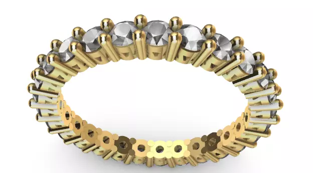 Prong Set Eternity Wedding Band 3D print model_0