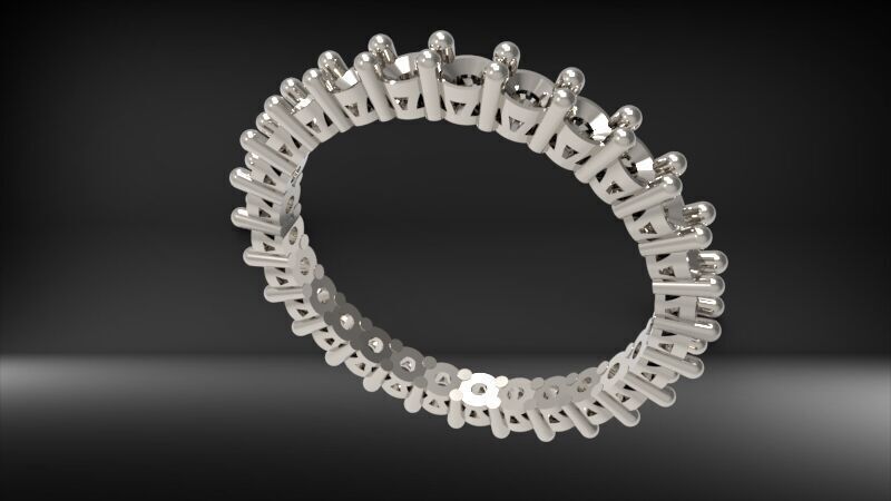 Prong Set Eternity Wedding Band 3D print model_9