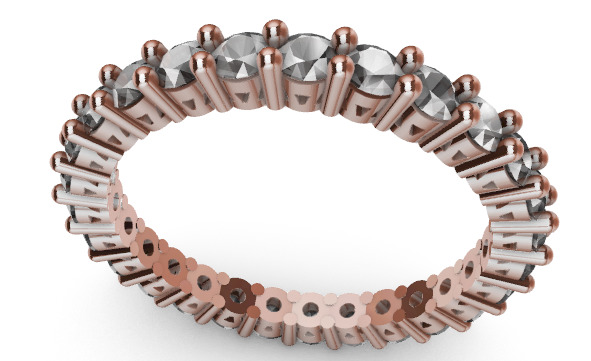 Prong Set Eternity Wedding Band 3D print model_2