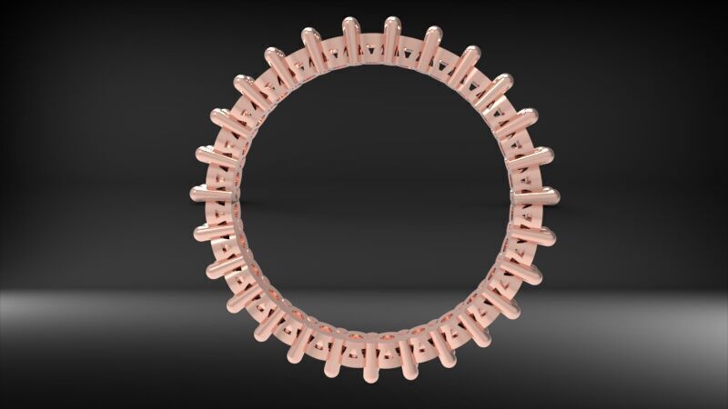 Prong Set Eternity Wedding Band 3D print model_12