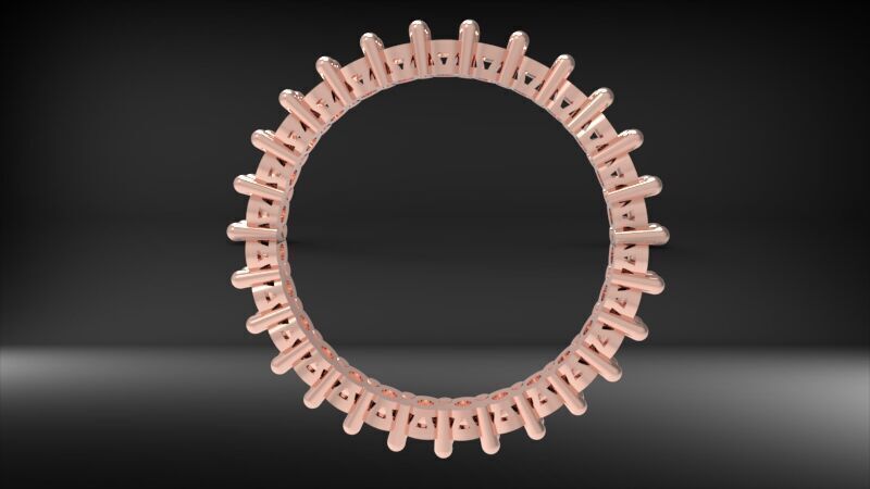 Prong Set Eternity Wedding Band 3D print model_3