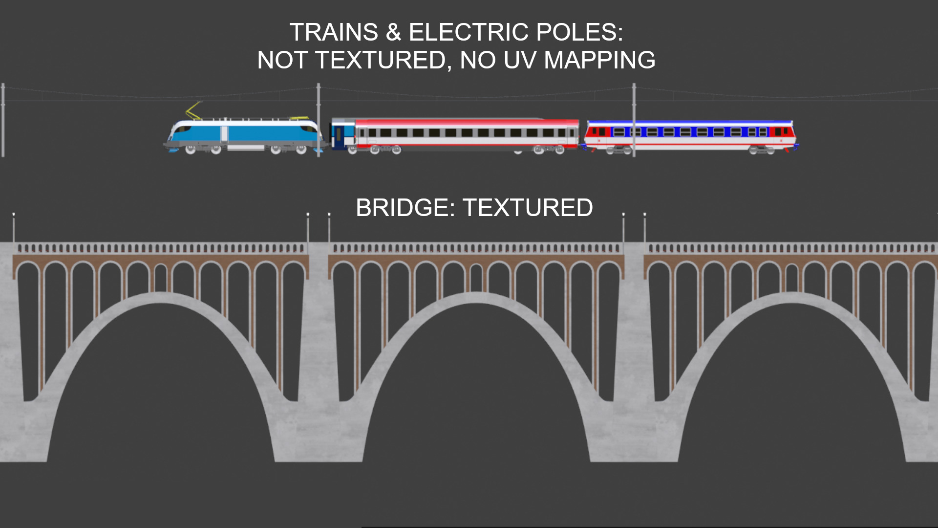 Vectrain and diesel train on viaduct 3D model_3
