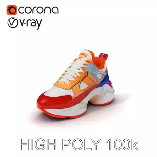 Colorful Chunky Sneaker Model Pack