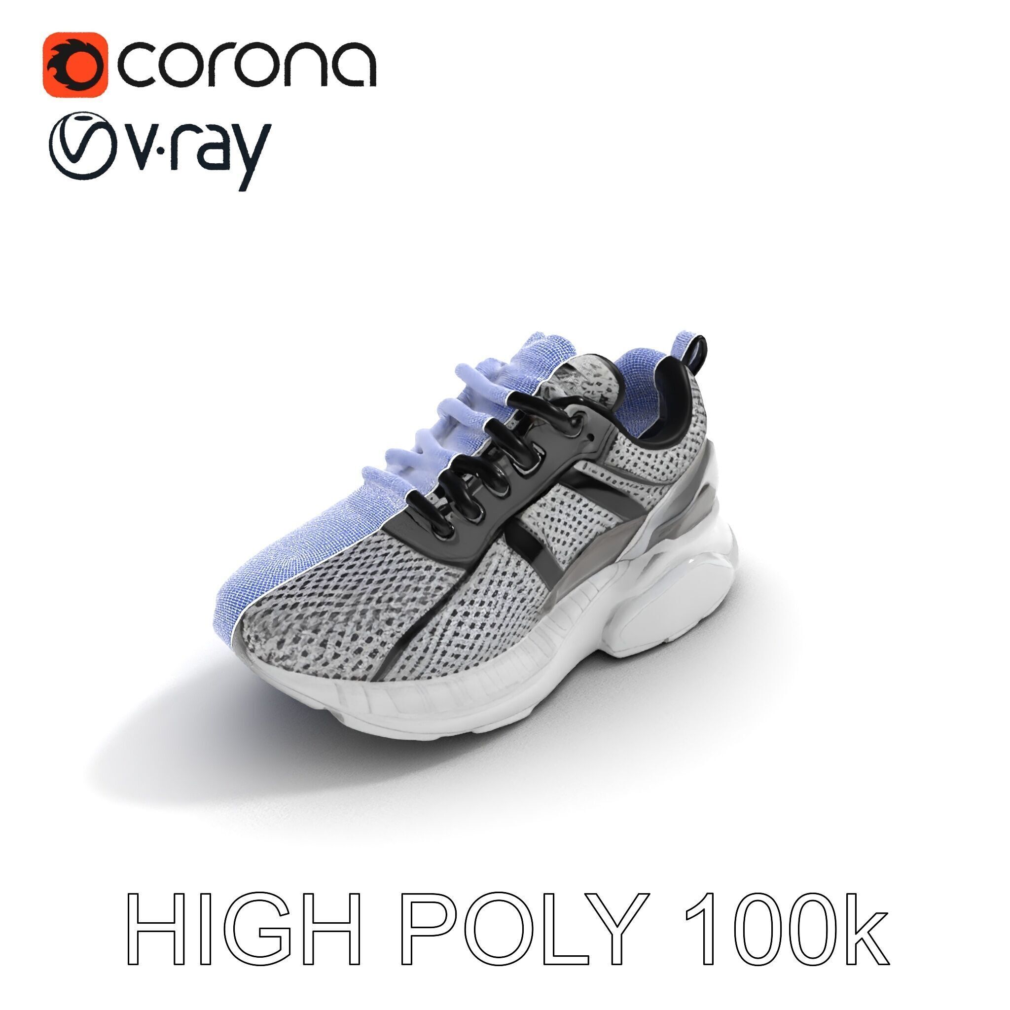 Sneaker D Model Pack with HighQuality Textures Low-poly 3D model_26