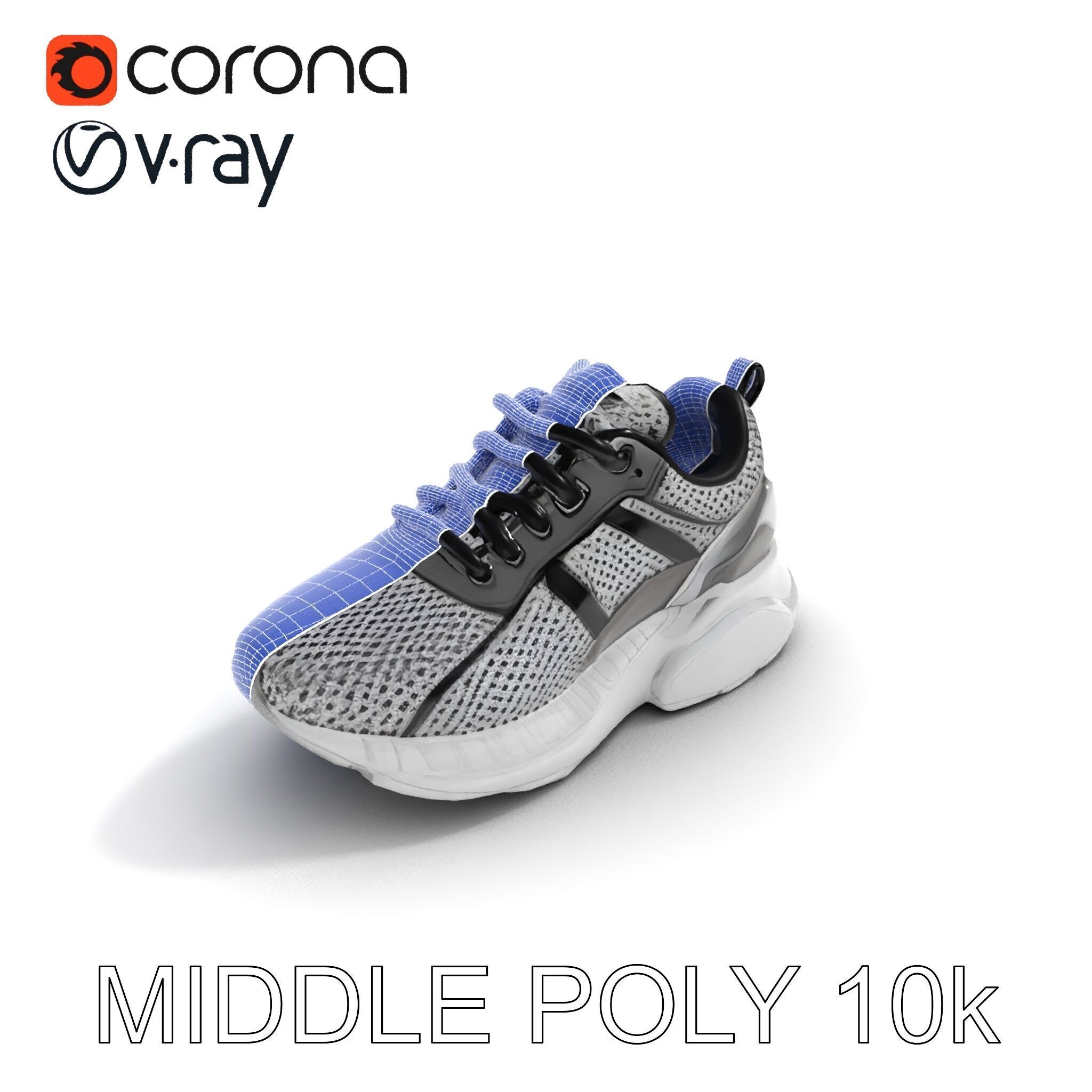 Sneaker D Model Pack with HighQuality Textures Low-poly 3D model_17
