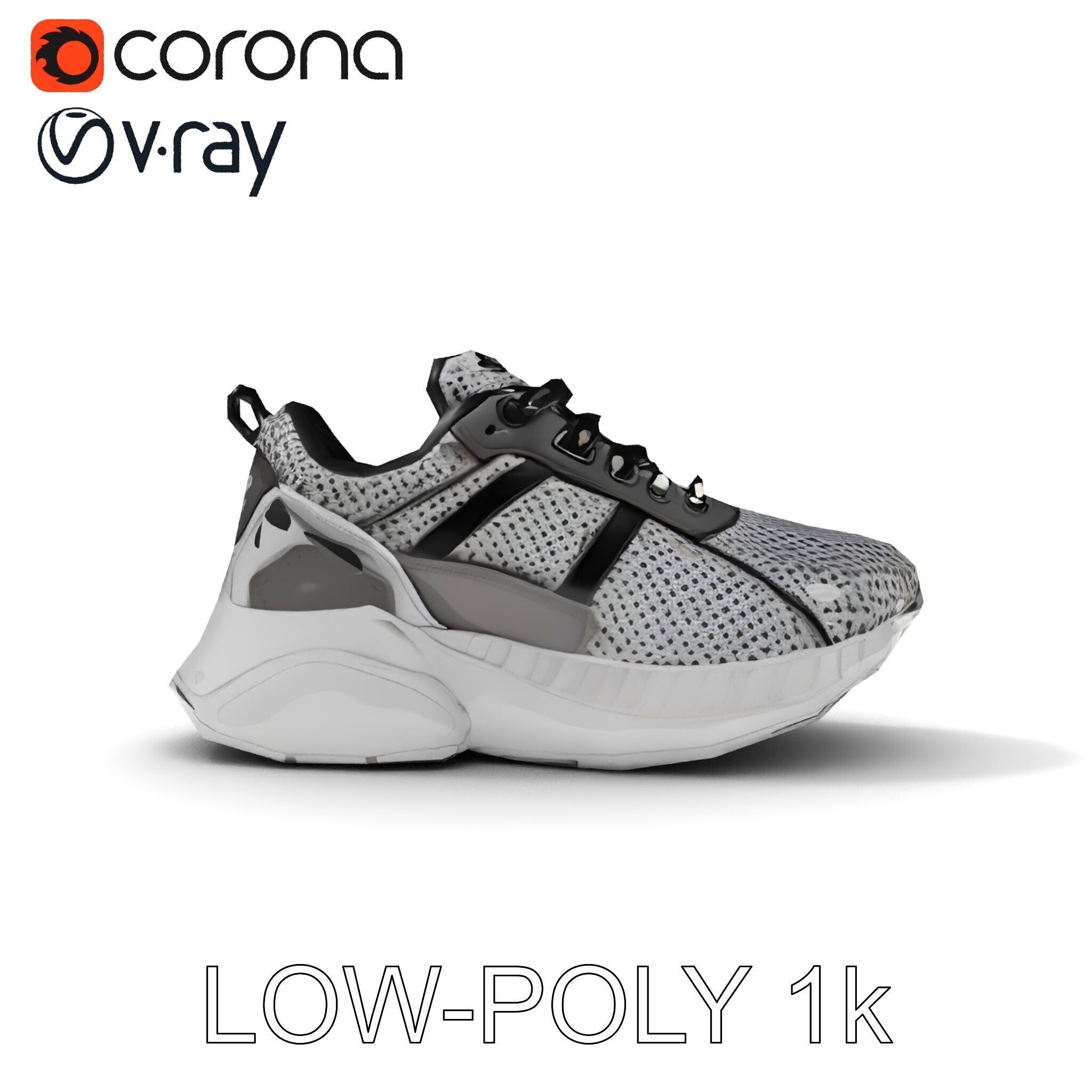 Sneaker D Model Pack with HighQuality Textures Low-poly 3D model_9