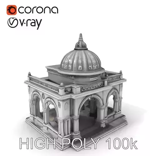 Ornate Pavilion Model Pack for Architectural Visualizations