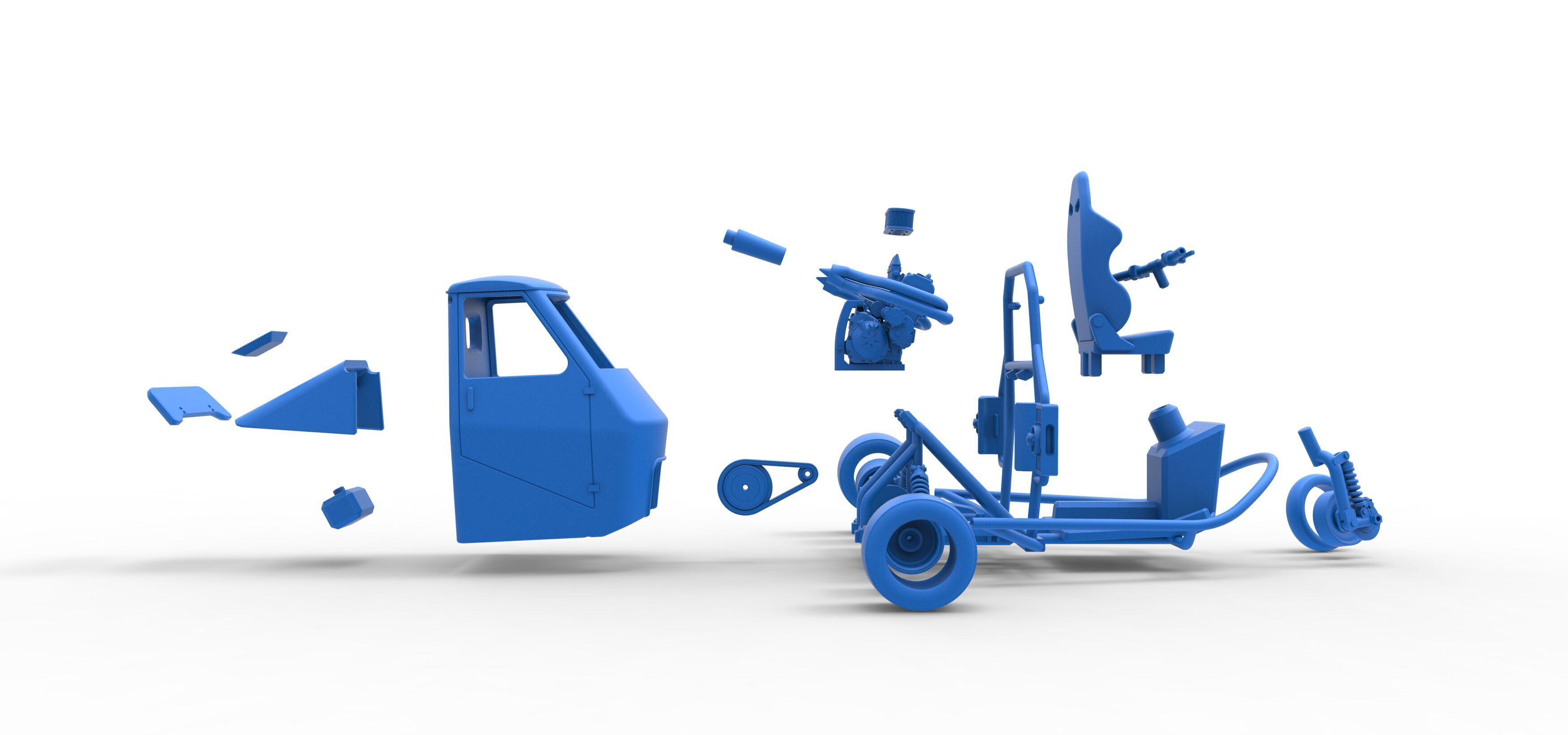 Ape car proto while turning Scale 1 to 25 3D print model_46