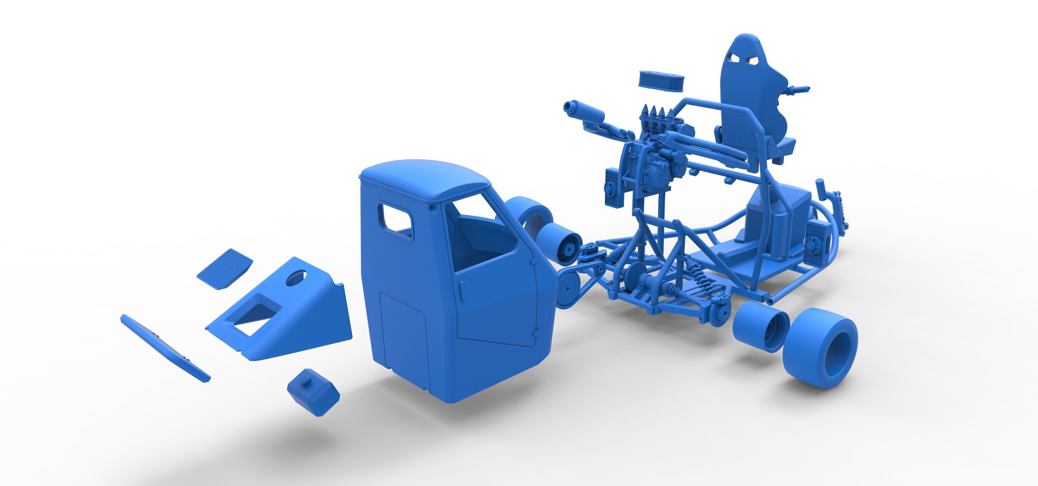 Ape car proto while turning Scale 1 to 25 3D print model_45