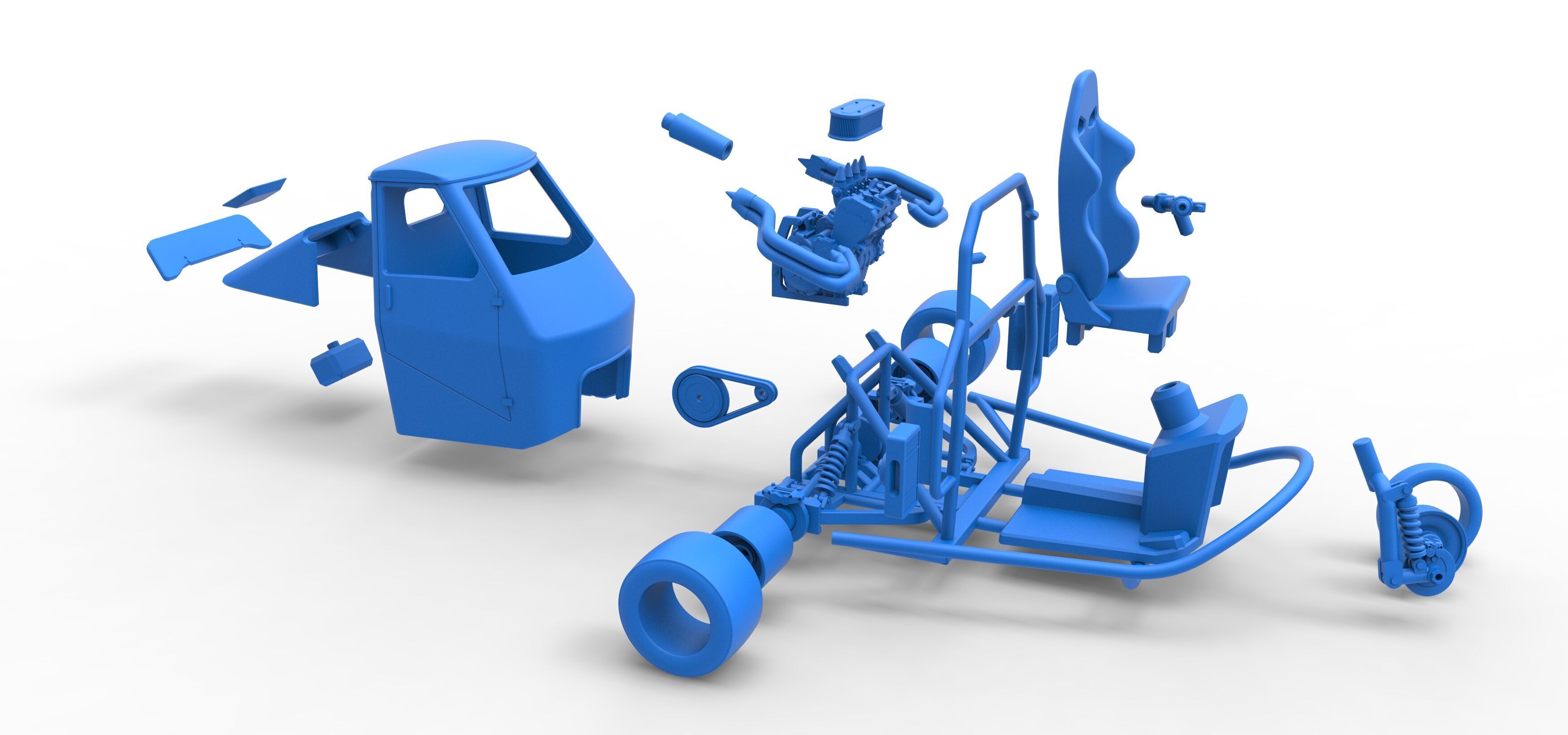 Ape car proto while turning Scale 1 to 25 3D print model_48