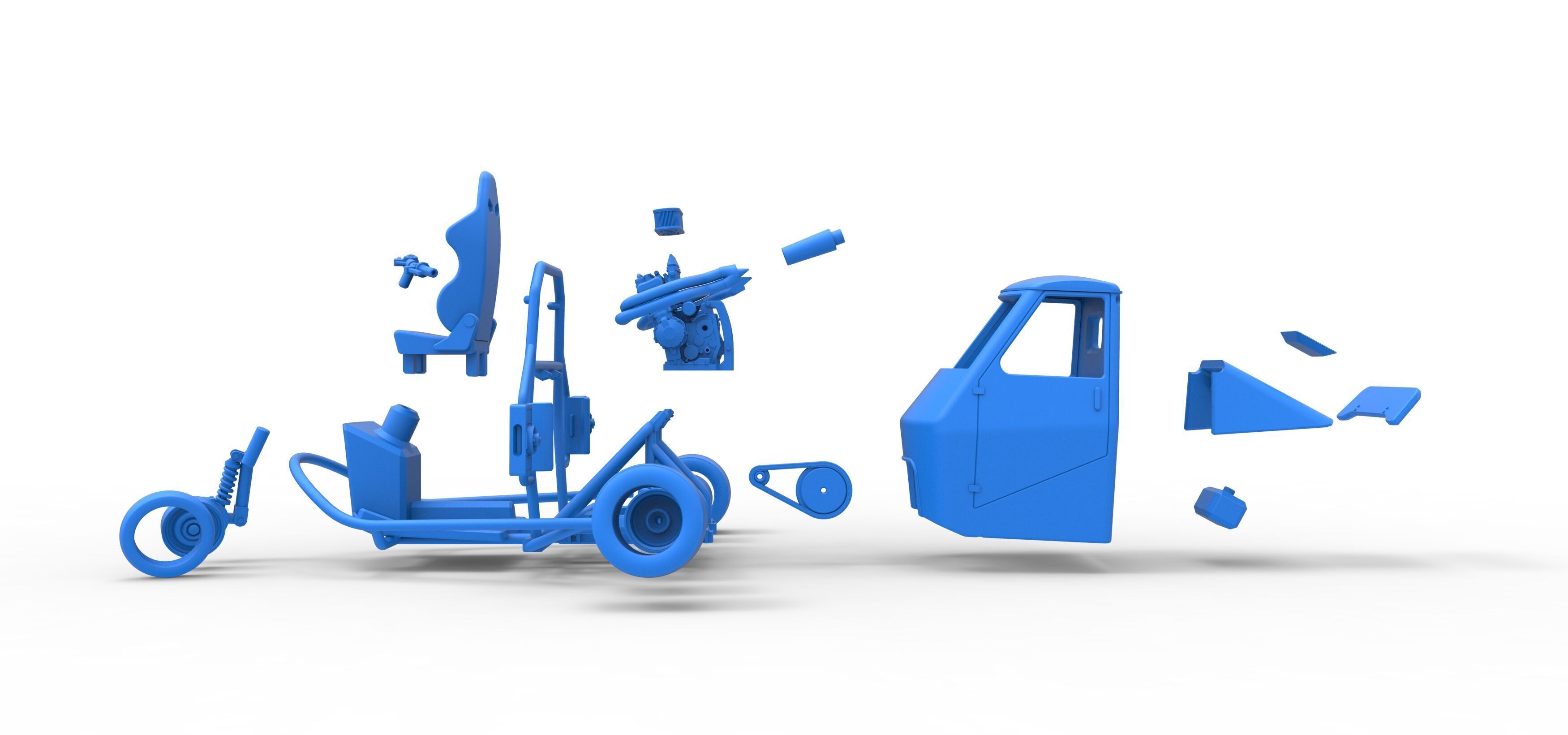 Ape car proto while turning Scale 1 to 25 3D print model_42