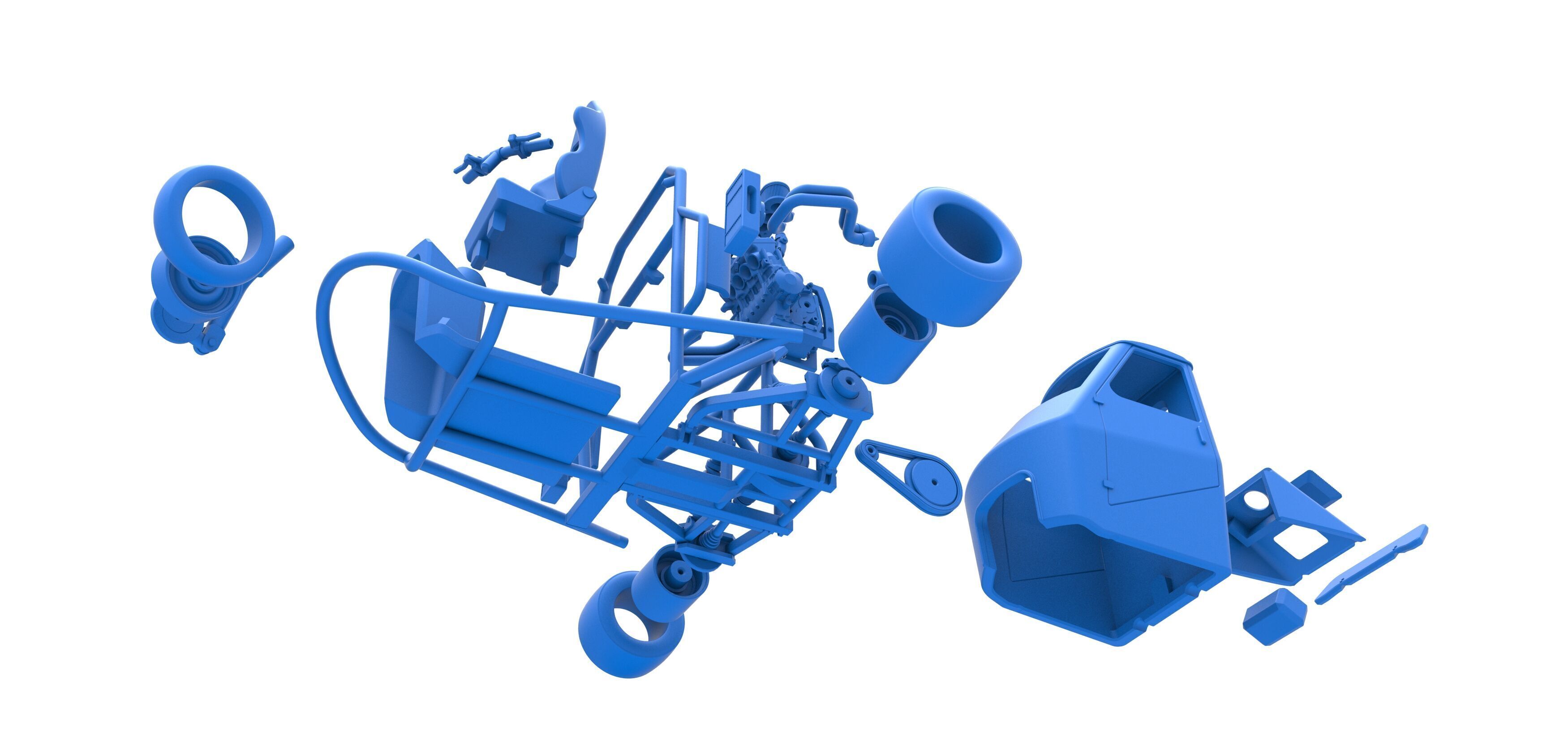 Ape car proto while turning Scale 1 to 25 3D print model_40