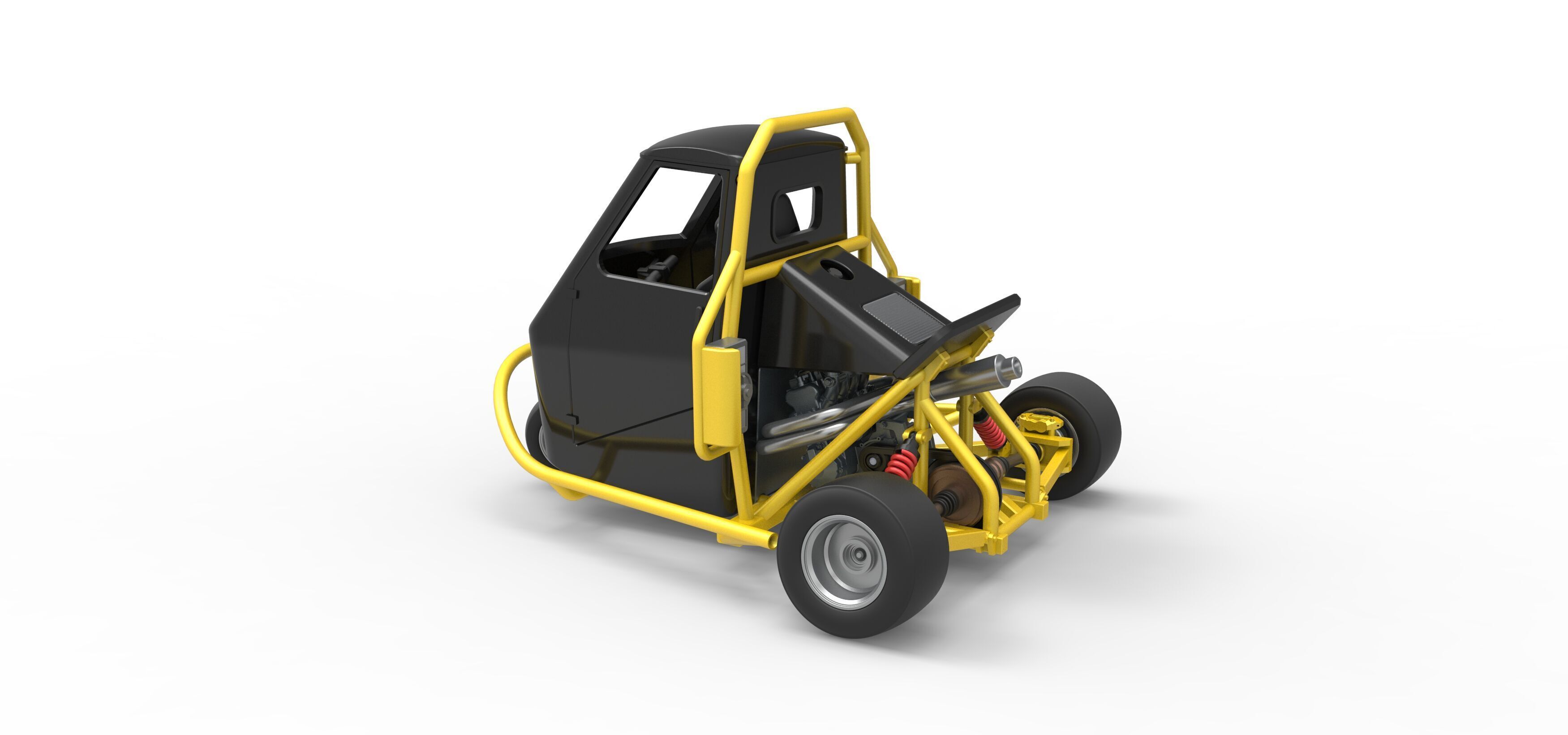 Ape car proto while turning Scale 1 to 25 3D print model_10