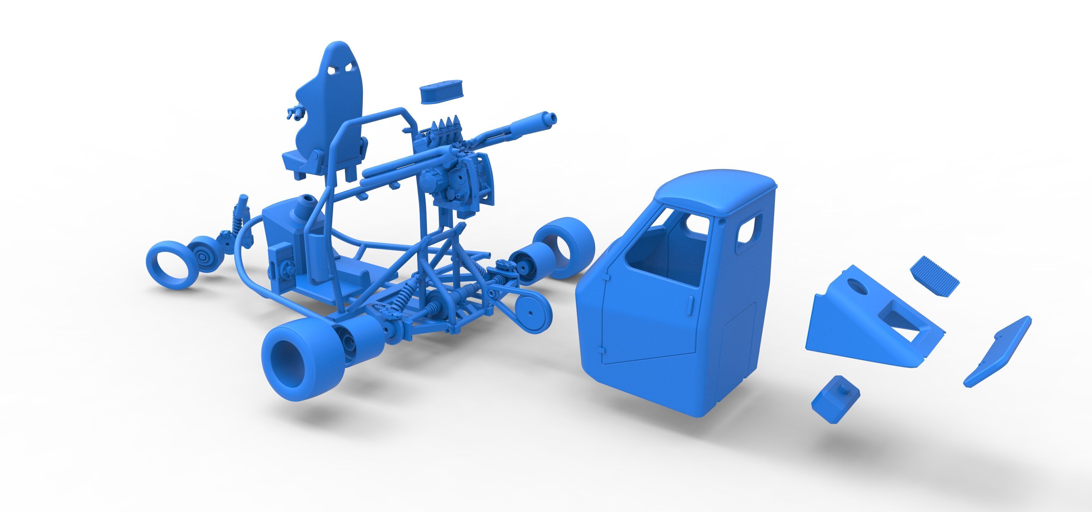 Ape car proto while turning Scale 1 to 25 3D print model_44