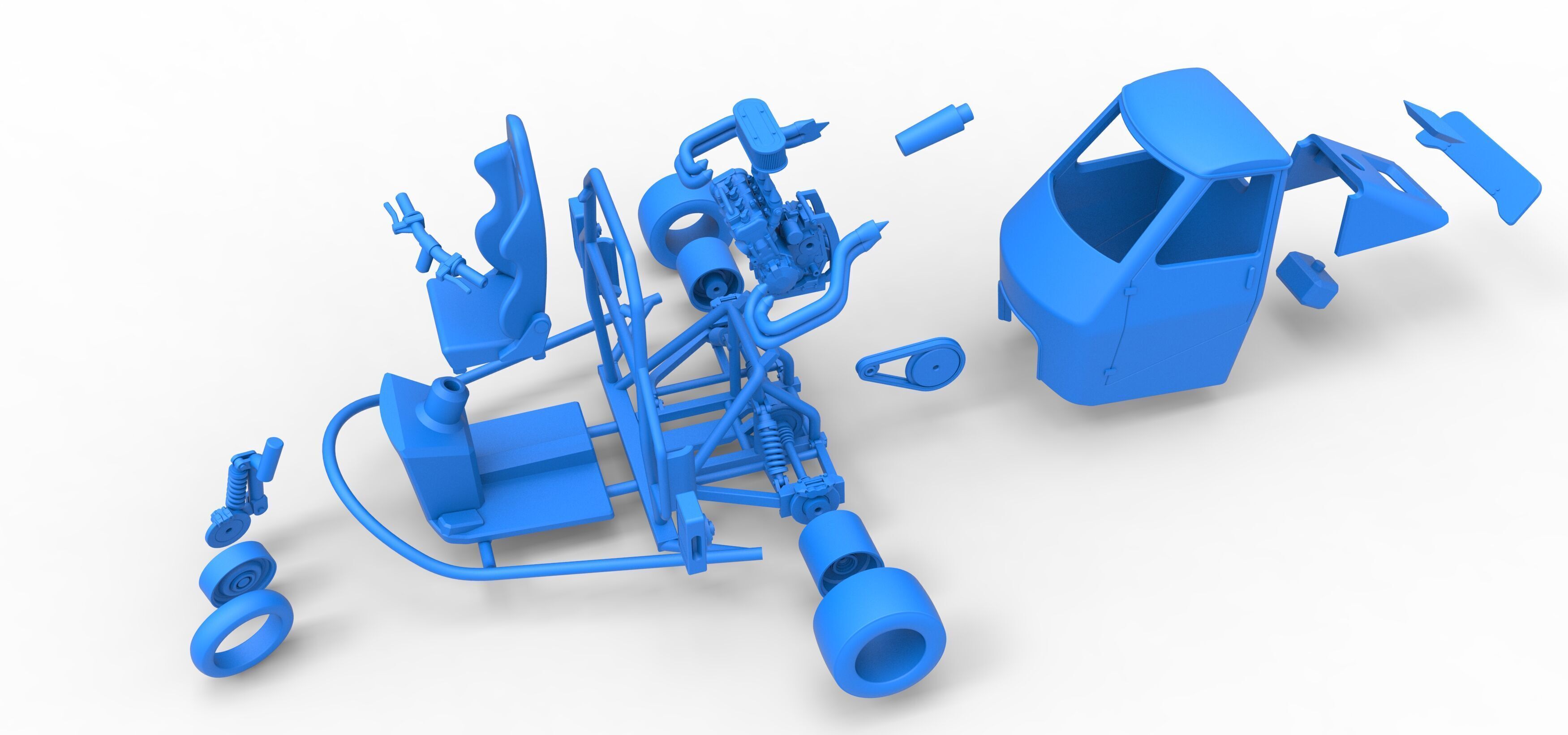 Ape car proto while turning Scale 1 to 25 3D print model_39