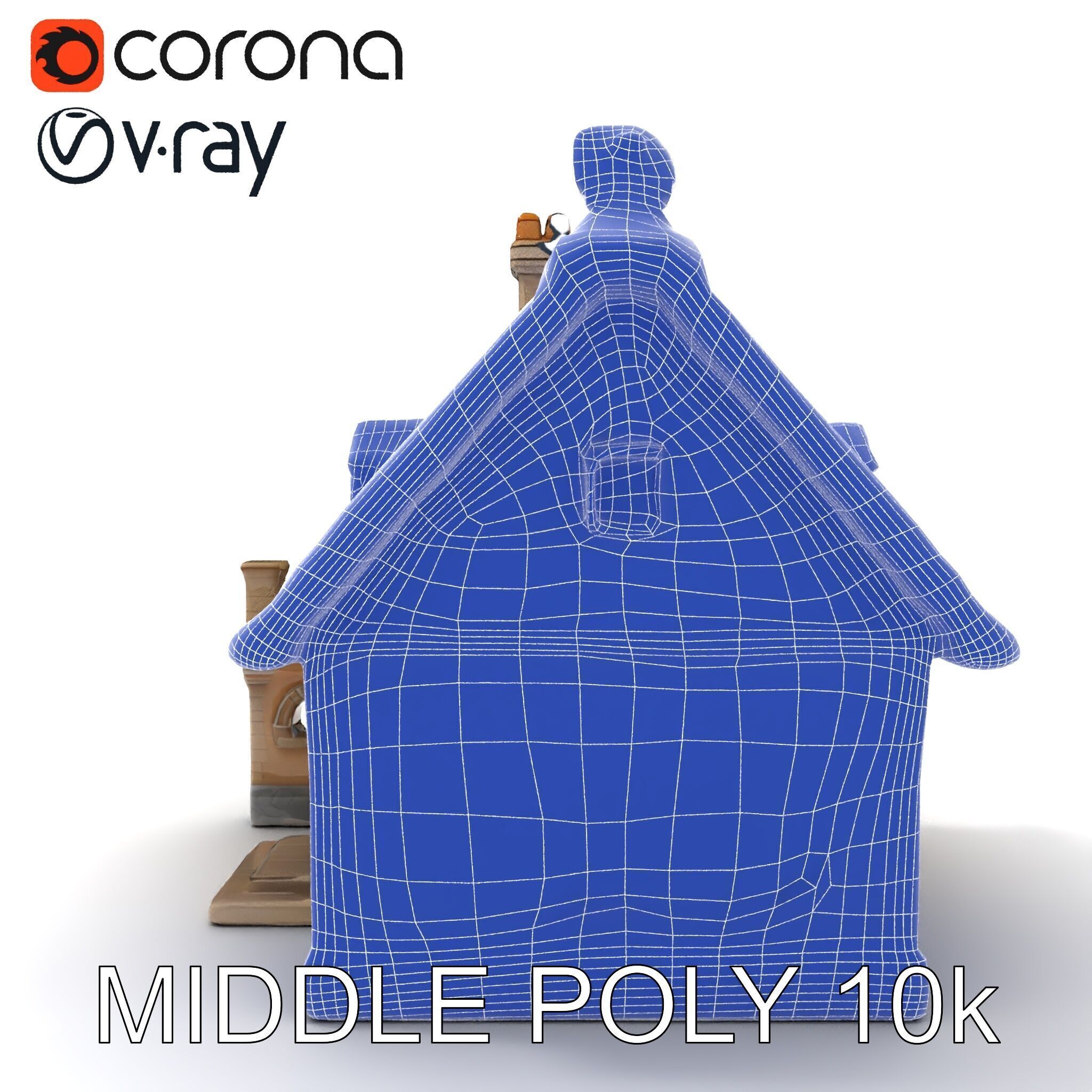 Cozy Cottage Model Pack with Detailed Thatched Roof Low-poly 3D model_23
