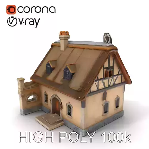 Cozy Cottage Model Pack with Detailed Thatched Roof