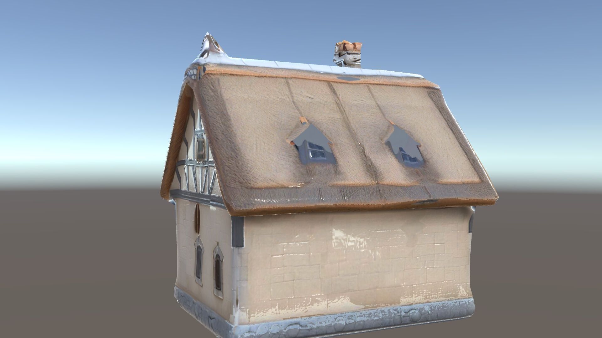 Cozy Cottage Model Pack with Detailed Thatched Roof Low-poly 3D model_7