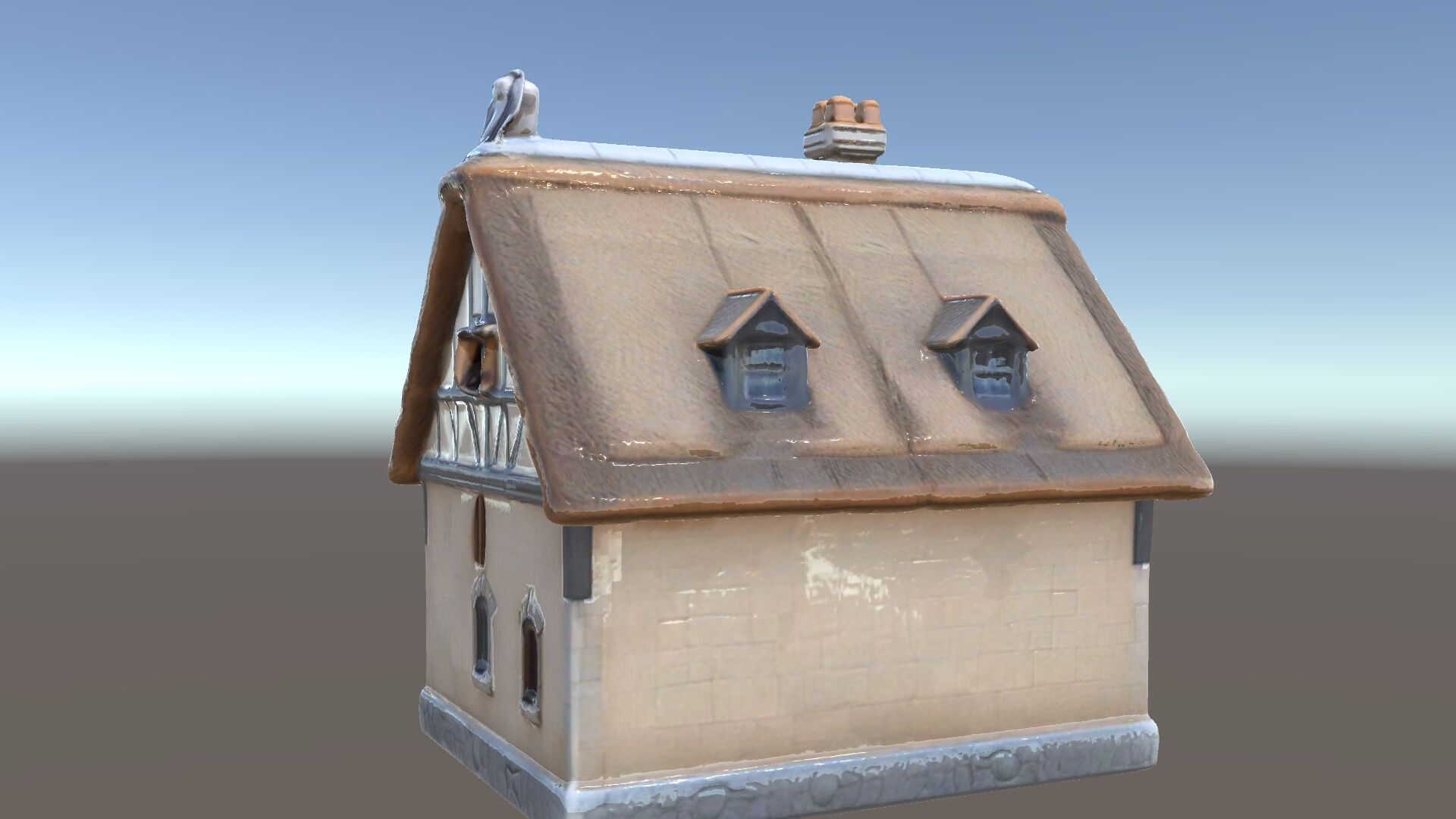 Cozy Cottage Model Pack with Detailed Thatched Roof Low-poly 3D model_5